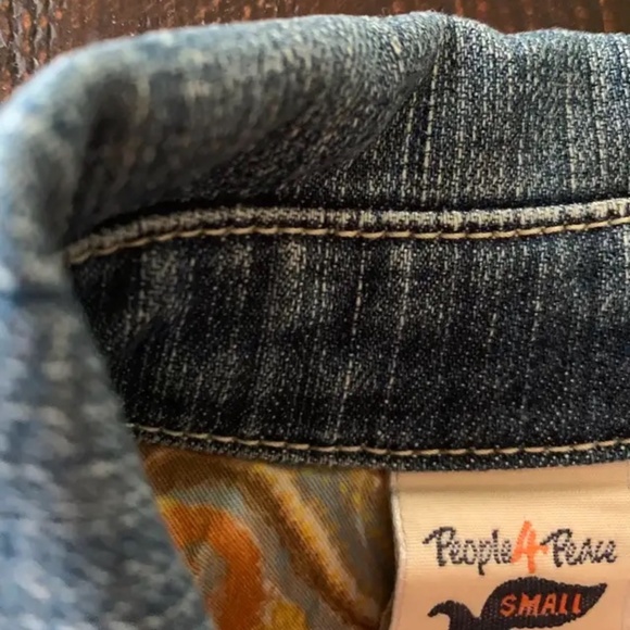 RARE People For Peace Denim Jacket  ●  LIMITED EDITION - Picture 2 of 3